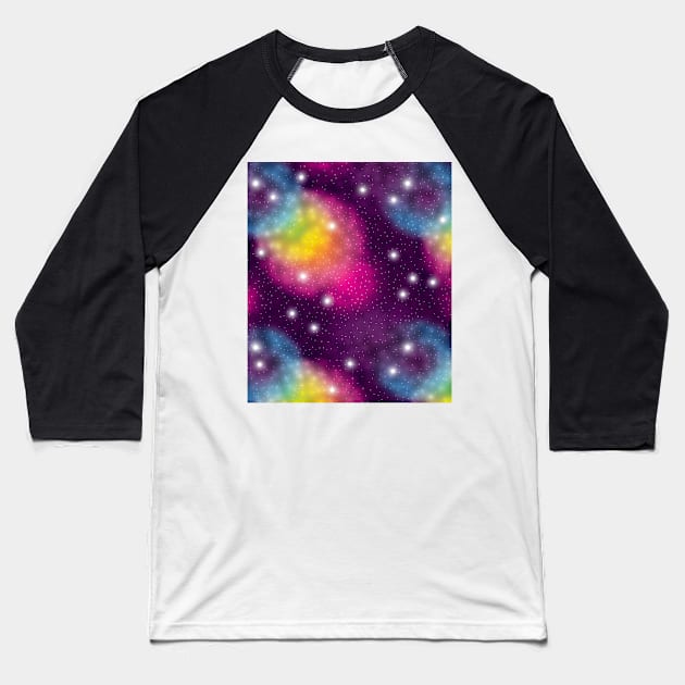 Rainbow Galaxy Baseball T-Shirt by Teamtsunami6